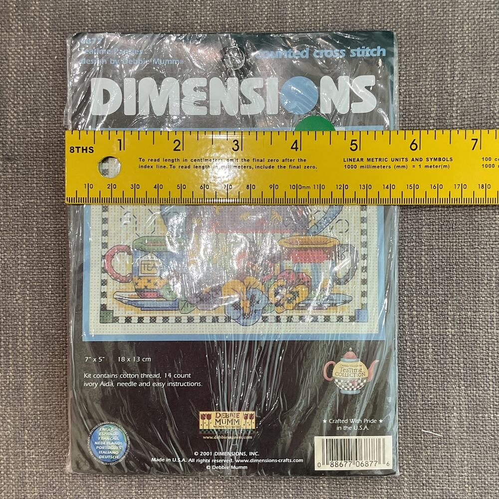 Dimensions Counted Cross Stitch 6877 Teatime Pansies 7 X 5 New - Picture 7 of 7